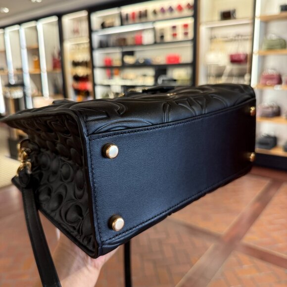 Limited ‼️Coach Maggie Small Tote Bag In Signature Leather CY670 Black - Picture 11 of 13